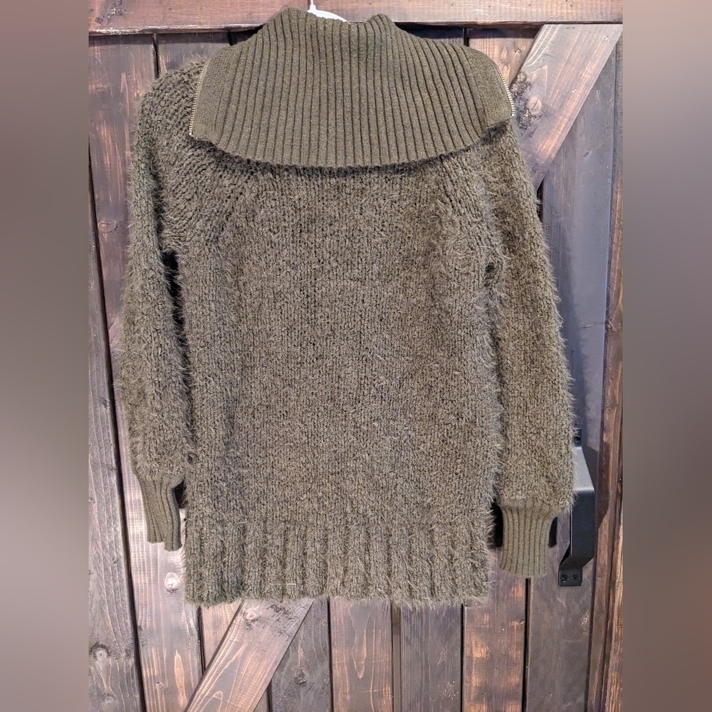 ANTHROPOLOGIE green full zip sweater, xxs - Picture 3 of 7